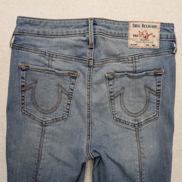 True Religion Womens Skinny Jeans Size 28 Ankle Halle Blue Back Notch High Rise - Picture 5 of 16